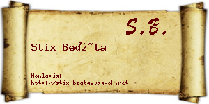 Stix Beáta névjegykártya