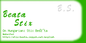 beata stix business card